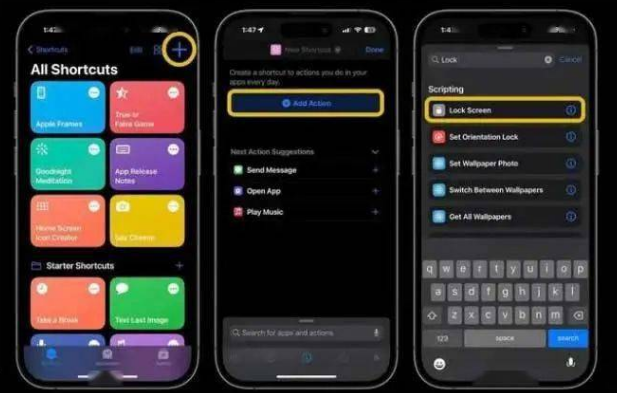 石龙镇苹果14锁屏维修店分享iPhone14升级iOS16.4后如何创建锁屏快捷方式 